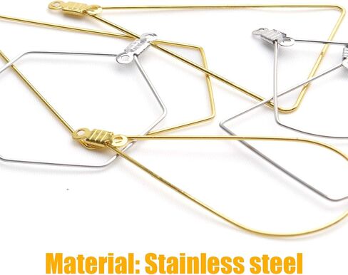 24pcs Stainless Steel Geometric Beading Hoop Earrings Open Bezel Frame Pendants Earring Findings for Earring Necklace Jewelry Making Crafting,6 styles in Saudi Arabia