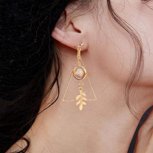 24pcs Stainless Steel Geometric Beading Hoop Earrings Open Bezel Frame Pendants Earring Findings for Earring Necklace Jewelry Making Crafting,6 styles in Saudi Arabia