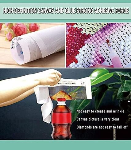 مجموعة رسم ماسي 5 دي ذاتية الصنع، انيمي 16 × 20 انش دائري كامل مثقوب كريستال حجر الراين والتطريز بالغرز المتقاطعة للفنون والحرف اليدوية وديكور المنزل والهدايا in Kuwait