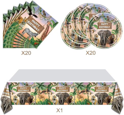 Jungle Animal Party Tableware, Wild Animal Party Decoration Supplies, Animal Theme Party Supplies in Saudi Arabia