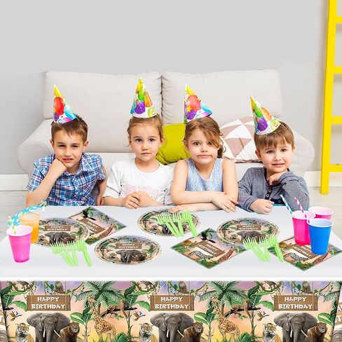 Jungle Animal Party Tableware, Wild Animal Party Decoration Supplies, Animal Theme Party Supplies in Saudi Arabia