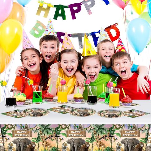 Jungle Animal Party Tableware, Wild Animal Party Decoration Supplies, Animal Theme Party Supplies in Saudi Arabia