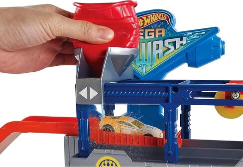 Hot Wheels FTB66 City Mega Car Wash Connectable Play Set with Diecast & Mini Toy Car in Saudi Arabia