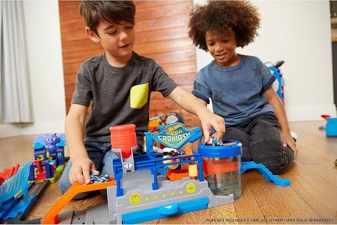 Hot Wheels FTB66 City Mega Car Wash Connectable Play Set with Diecast & Mini Toy Car in Saudi Arabia