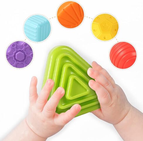 ألعاب أطفال من Tiyol Shape Sorter من 12 إلى 18 شهرًا، تعلم مونتيسوري، ألعاب تنموية، صندوق مكعبات و6 مكعبات ذات أشكال حسية، مهارات حركية دقيقة، هدايا عيد ميلاد للأطفال الصغار والبنات بعمر 1 2 3 (6 قطع) in Kuwait