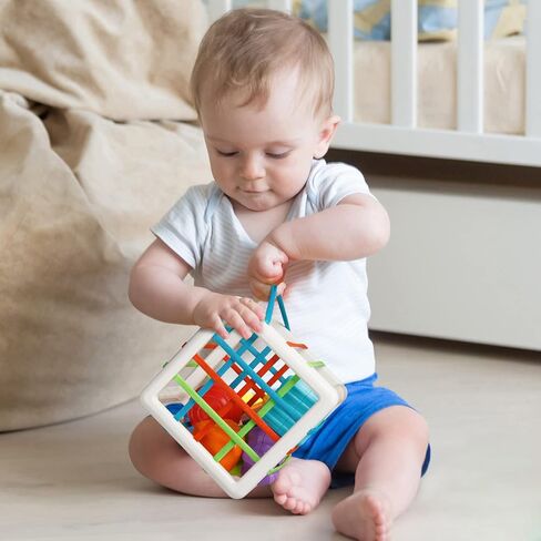 ألعاب أطفال من Tiyol Shape Sorter من 12 إلى 18 شهرًا، تعلم مونتيسوري، ألعاب تنموية، صندوق مكعبات و6 مكعبات ذات أشكال حسية، مهارات حركية دقيقة، هدايا عيد ميلاد للأطفال الصغار والبنات بعمر 1 2 3 (6 قطع) in Kuwait
