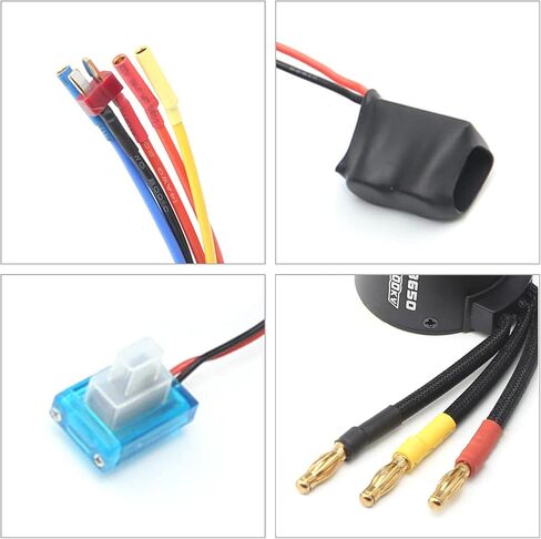 GoolRC 3650 3900KV Brushless Motor with 45A Brushless ESC Electric Speed Controller, Heat Sink and Programming Card, Waterproof Motor ESC Combo Set for 1/8 1/10 RC Car RC Boat in Saudi Arabia