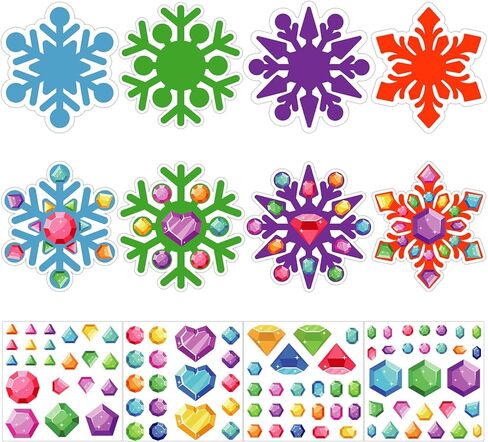 D4DREAM ملصقات حرفية لعيد الميلاد الشتوي للأطفال 24 قطعة ملصقات ندفة الثلج لعيد الميلاد للأطفال DIY ندفة الثلج الشتوية المعلقة لشجرة عيد الميلاد مجموعات زينة ندفة الثلج لديكور حفلة عيد الميلاد in Kuwait