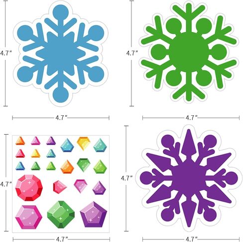 D4DREAM ملصقات حرفية لعيد الميلاد الشتوي للأطفال 24 قطعة ملصقات ندفة الثلج لعيد الميلاد للأطفال DIY ندفة الثلج الشتوية المعلقة لشجرة عيد الميلاد مجموعات زينة ندفة الثلج لديكور حفلة عيد الميلاد in Kuwait