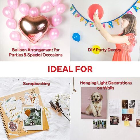 XFasten Balloon Glue Point Dots Clear, Removable, 2500 Pcs (25 Rolls), Balloons Arch Tape Adhesive | Craft Tape Dots for Party Balloons, Birthday, Baby Shower, Wedding Decoration and Scrapbooking in Saudi Arabia