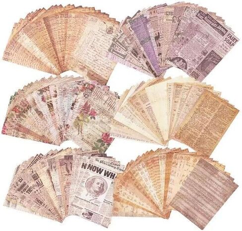 180 ورقة سجل القصاصات، مجموعات لوازم سجل القصاصات DIY خمر لمخطط مجلة Junk Journal Planner الجمالي ديكور غرفة الفن ألبوم إطارات الصور in Kuwait