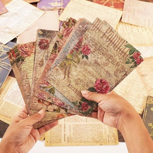 180 ورقة سجل القصاصات، مجموعات لوازم سجل القصاصات DIY خمر لمخطط مجلة Junk Journal Planner الجمالي ديكور غرفة الفن ألبوم إطارات الصور in Kuwait