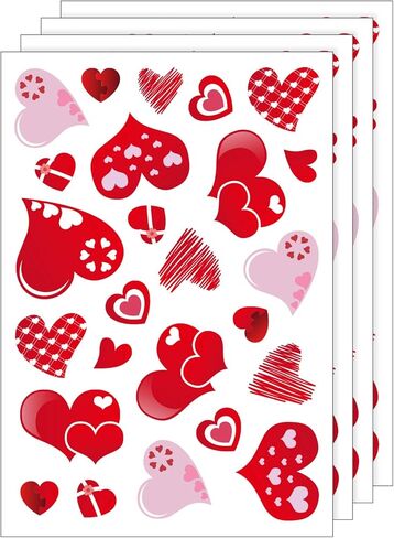 TUPARKA 4 Sheet 100 Stickers Hearts-Shape Valentine's Day Stickers for Valentine's Decoration Birthday Party Wedding Party Supplies in Kuwait