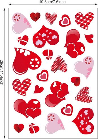 TUPARKA 4 Sheet 100 Stickers Hearts-Shape Valentine's Day Stickers for Valentine's Decoration Birthday Party Wedding Party Supplies in Kuwait
