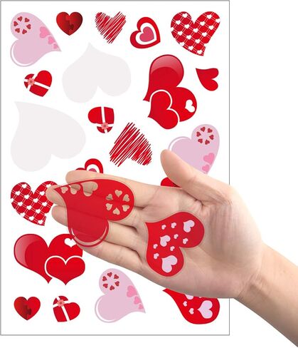 TUPARKA 4 Sheet 100 Stickers Hearts-Shape Valentine's Day Stickers for Valentine's Decoration Birthday Party Wedding Party Supplies in Kuwait