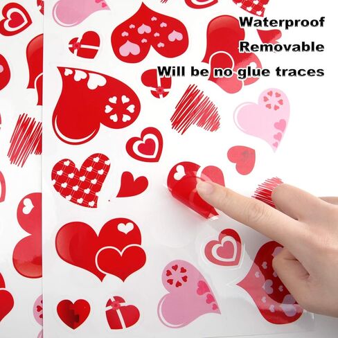 TUPARKA 4 Sheet 100 Stickers Hearts-Shape Valentine's Day Stickers for Valentine's Decoration Birthday Party Wedding Party Supplies in Kuwait
