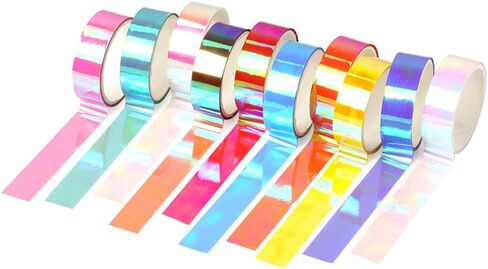 شريط لاصق واشي المجسم 10 بكرات من هوتشر صناعة يدوية قوس قزح ورق القصاصات الفنية كتاب الحرف الفنية مكتب المنزل ديكور نابض بالحياة قابل للكتابة سهل النزع لا يترك بقايا لهدايا الأطفال ، ألوان متنوعة in Kuwait