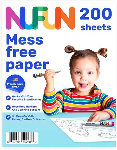 ورق خالٍ من الفوضى من أنشطة NuFun - يصنع الأطفال عجائب لا تسبب الفوضى باستخدام ورق تلوين خاص، هدية للأطفال، 100 صفحة فارغة in Kuwait