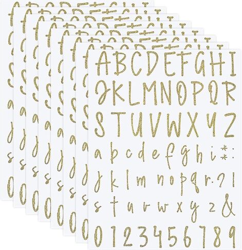 552 Pieces 8 Sheets Letter Stickers Self Adhesive Number Alphabet Vinyl Stickers Cursive Mailbox Numbers Labels Decals for Scrapbooking DIY Crafts Art Making Window Door Sign(1 Inch,White) in Kuwait