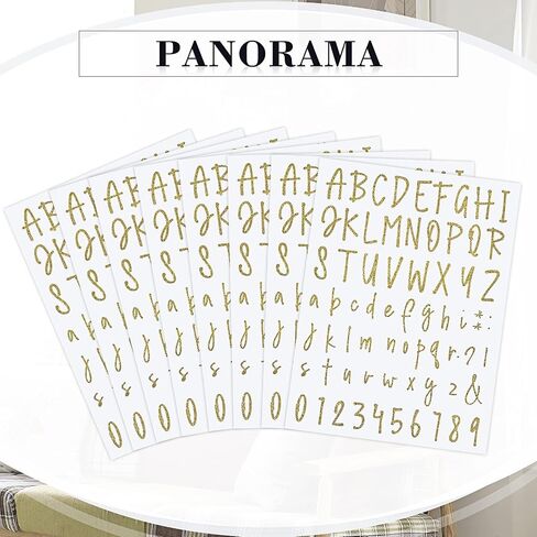 552 Pieces 8 Sheets Letter Stickers Self Adhesive Number Alphabet Vinyl Stickers Cursive Mailbox Numbers Labels Decals for Scrapbooking DIY Crafts Art Making Window Door Sign(1 Inch,White) in Kuwait
