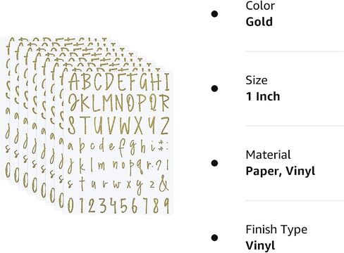 552 Pieces 8 Sheets Letter Stickers Self Adhesive Number Alphabet Vinyl Stickers Cursive Mailbox Numbers Labels Decals for Scrapbooking DIY Crafts Art Making Window Door Sign(1 Inch,White) in Kuwait