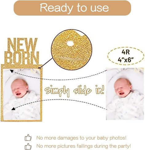 1st Birthday Photo Banner & Decorations - Monthly Milestone Photograph Bunting Garland with First Birthday Cake Topper & High Chair Banner in Kuwait