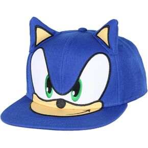 Bioworld Sonic The Hedgehog Hat Embroidered 3D Character Face and Ears Snapback Cap