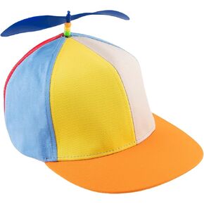 Framendino, Flat Brim Adult Rainbow Propeller Hat Helicopter Top Hats Detachable Baseball Cap