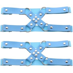 YunPeng Adjustable Leg Garter Belt Women Leather Punk Gothic Thigh Harness Garter 2pcs