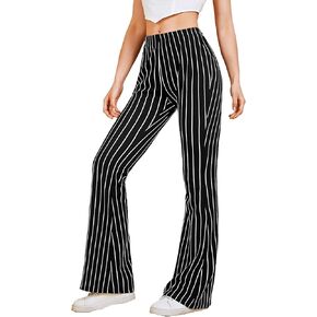 WDIRARA Women's Snakeskin High Waist Casual Flare Bell Bottom Stretch Long Pants