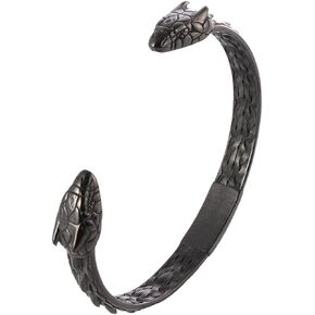 TURTLEDOVE Viking Dragon Jormungandr Bangle - Stainless Steel Norse Scandinavian Torc