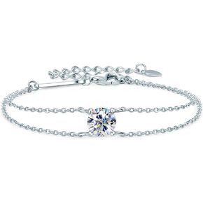 سوار AINUOSHI Moissanite قابل للتعديل، من الفضة الإسترلينية عيار 925 مع طلاء ذهب عيار 14 قيراط، معبأ في صندوق مجوهرات in Saudi Arabia