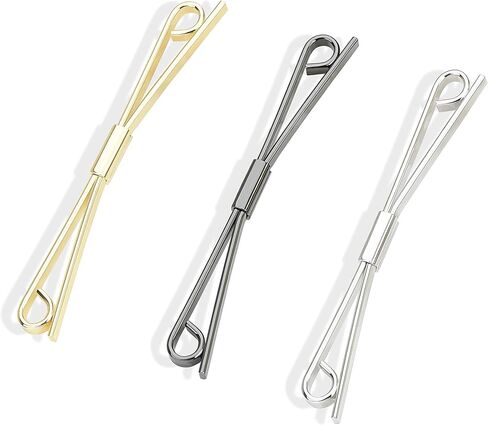 VVCome 3PCS Men's Classic Tie Clips Shirt Collar Clip Collar Bar for Necktie Gold Silver Black Tone Necktie Bar Pinch Clips Tie Pins Collar Holder in Saudi Arabia