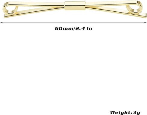 VVCome 3PCS Men's Classic Tie Clips Shirt Collar Clip Collar Bar for Necktie Gold Silver Black Tone Necktie Bar Pinch Clips Tie Pins Collar Holder in Saudi Arabia