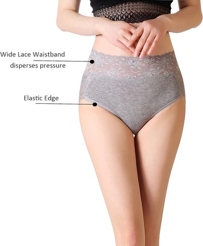 تشونغ النساء 3 حزمة الدانتيل ملخصات سراويل مرحبا قطع الخصر الأوسط الملابس الداخلية حجم كبير التغطية الخلفية الكاملة S-XXL الملابس الداخلية in Kuwait