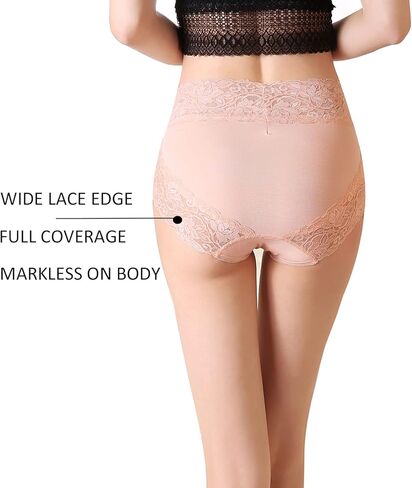 تشونغ النساء 3 حزمة الدانتيل ملخصات سراويل مرحبا قطع الخصر الأوسط الملابس الداخلية حجم كبير التغطية الخلفية الكاملة S-XXL الملابس الداخلية in Kuwait