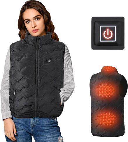 nesnelico Lightweight Heated Vest for Women,No-thread Design, Water-Resistant Electric Heating Vest,(Battery not included) in Saudi Arabia