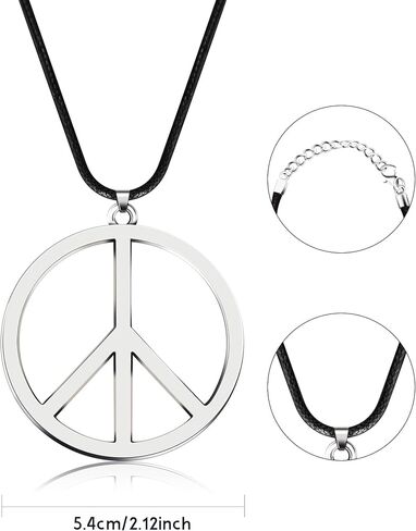 Hippie Dressing Accessory Set Hippie Glasses and Peace Sign Necklace in Kuwait