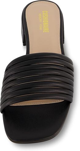 صندل نسائي من CUSHIONAIRE Nino Strappy وكعب منخفض منزلق + إسفنج يحتفظ بالشكل وعرض واسع متاح in Saudi Arabia