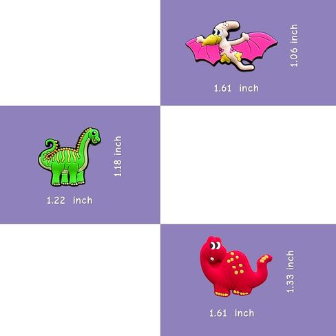 Wlyosvje 25PCS Dinosaur Shoe Charms Decoration for Clog Sandals, Dino Charms Accessories for Boys Teens Men Party Favor in Kuwait