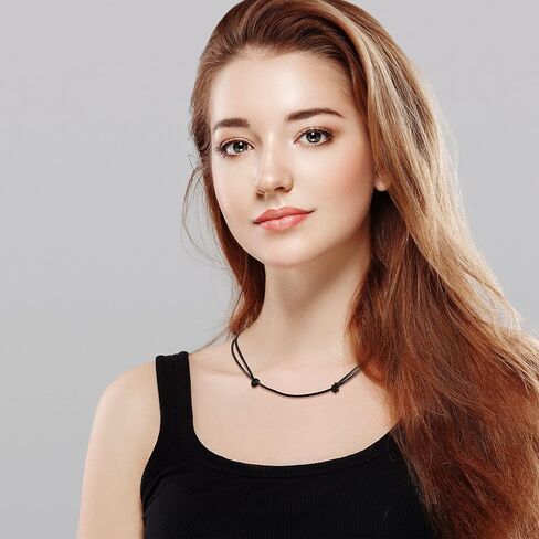 5 قطع جلد حبل قلادة قوية مزدوجة معقود حبل قلادة قابل للتعديل سلسلة حبل الحد الأدنى مجوهرات للنساء الرجال in Kuwait