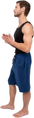 Andrew Scott Men's 3 Pack Soft & Light Cotton Drawstring Yoga Lounge & Sleep Jam Shorts/Jersey Shorts with Pockets in Saudi Arabia