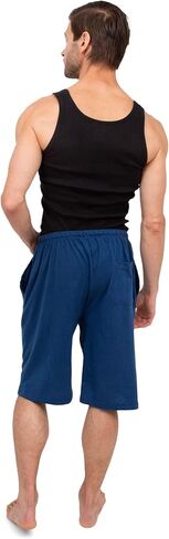 Andrew Scott Men's 3 Pack Soft & Light Cotton Drawstring Yoga Lounge & Sleep Jam Shorts/Jersey Shorts with Pockets in Saudi Arabia