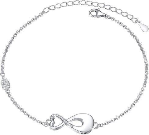S925 Sterling Silver Urn for Ashes Infinity or Sunflower with Cross or Angel Wings Bracelet for Women in Kuwait
