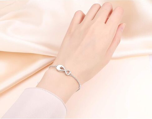 S925 Sterling Silver Urn for Ashes Infinity or Sunflower with Cross or Angel Wings Bracelet for Women in Kuwait