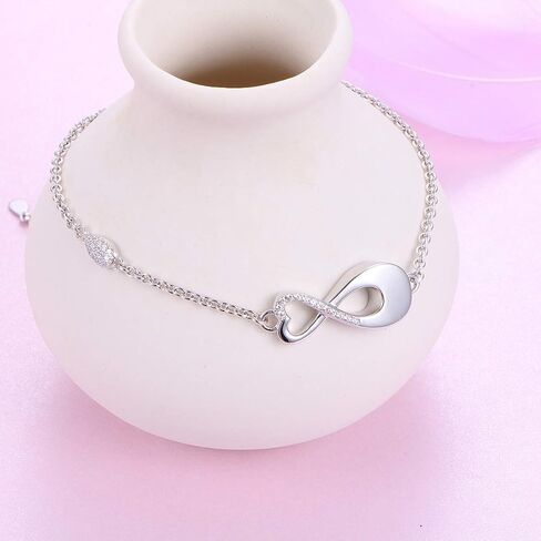 S925 Sterling Silver Urn for Ashes Infinity or Sunflower with Cross or Angel Wings Bracelet for Women in Kuwait