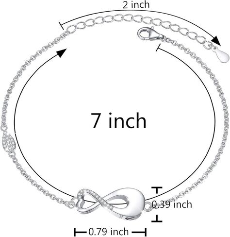 S925 Sterling Silver Urn for Ashes Infinity or Sunflower with Cross or Angel Wings Bracelet for Women in Kuwait