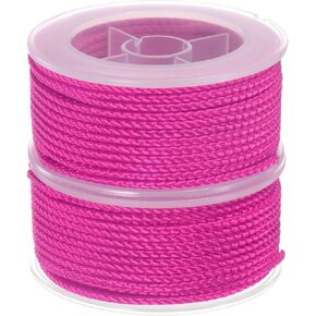 HARFINGTON 2pcs Nylon Thread Twine Beading Cord 4mm Extra-Strong Braided Nylon Crafting String for Bracelets Jewelry Making DIY Crafts 3.2M/10.5 Feet, Black