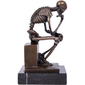 Skeleton Thinker Bronze Statues Rodin Sculptures TPE-998 Home Decor Metal Figurines, 10 pcs