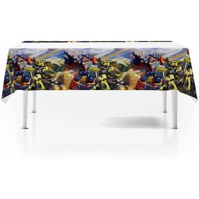 MZHICH الكرتون روبوت لوازم الحفلات حزمة مفارش المائدة البلاستيكية أغطية الطاولة للأطفال الكرتون روبوت موضوع زينة حفلة عيد ميلاد 70x42.9 بوصة 2 قطعة in Kuwait